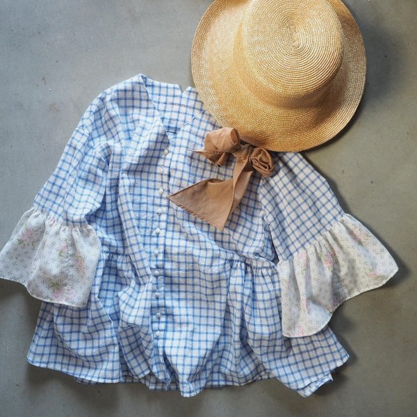 画像1: garden tea time  check×floral　 (1)