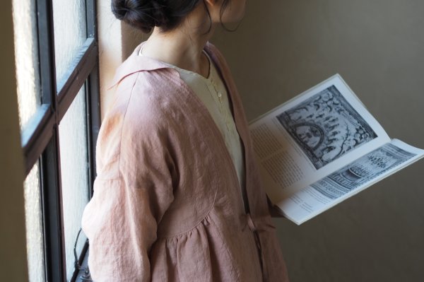 画像1: sailor collar bolero / avocado pink (1)