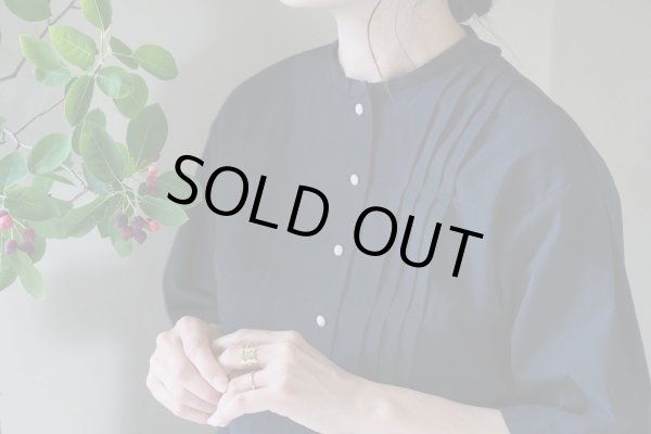 画像1: Tuck halfsleeve shirt / black (1)